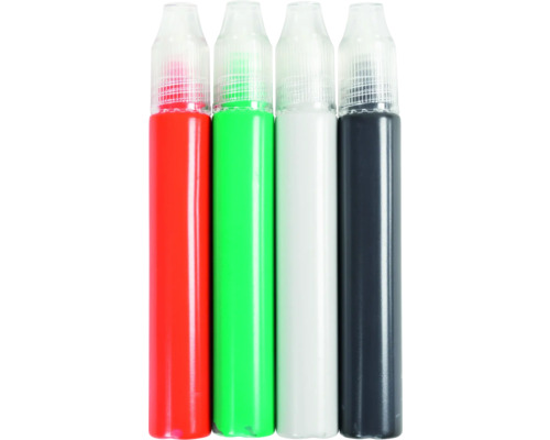 Quatre crayons de couleur avec des pigments de couleur