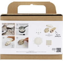 Kit de bricolage avec coquilles d'huîtres et accessoires dans un emballage
