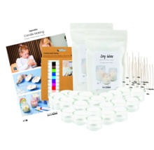 Kit de fabrication de bougies avec cire de soja, mèches, récipients en verre, marqueurs et manuel d'instructions
