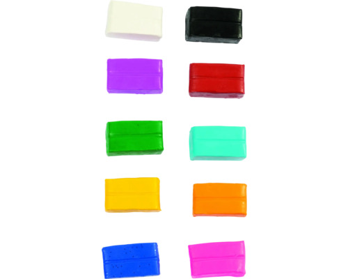 Différents blocs de pâte à modeler