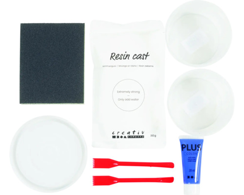 Kit de moulage en résine Kreativ Company avec tampon à poncer, gobelets doseurs, spatules et peinture
