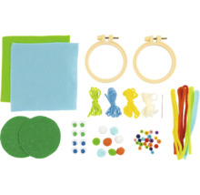 Bastelset mit Filz, Stickrahmen, Garn, Pfeifenreinigern und Zubehör