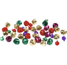 Mehrere bunte Schellen liegen verstreut.