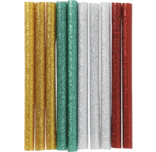 Mehrfarbige Glitzer-Heissklebestifte im Set