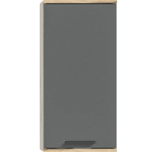 Armoire suspendue grise avec cadre en bois