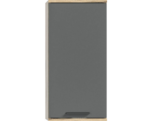 Armoire suspendue grise avec cadre en bois