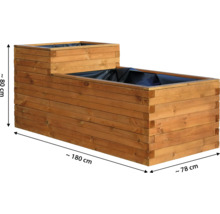 Zweistufiger Pflanzkasten aus Holz mit den Maßen circa 180 x 78 x 80 cm