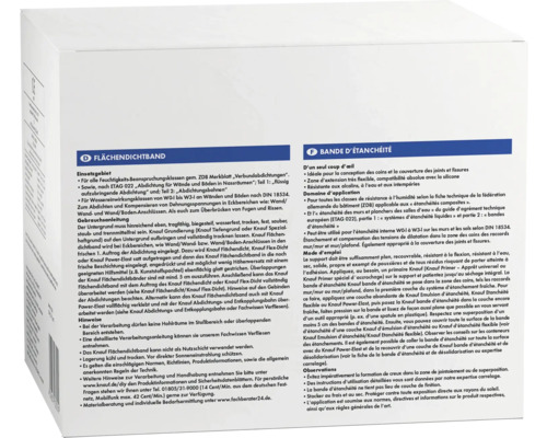 Informationen zu Knauf Flächendichtband und Knauf Dichtband