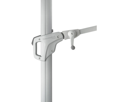 Logo Suncomfort by Glatz sur un parasol