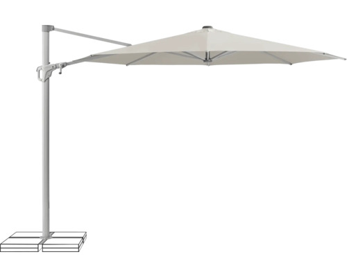Suncomfort by Glatz Parasol Familyflex Ø 300 cm light grey Parasol déporté avec pied