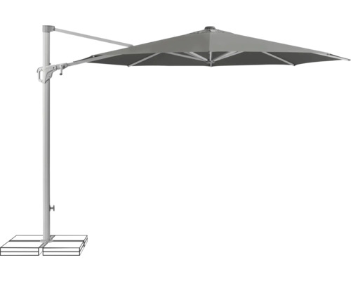Suncomfort by Glatz Parasol Familyflex Ø 300 cm stone grey Parasol déporté avec pied
