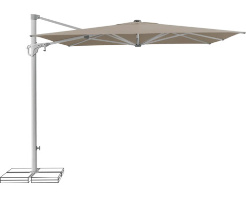 Parasol déporté avec pied stable pour le jardin