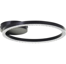 Plafonnier ovale à LED avec garniture en cristal