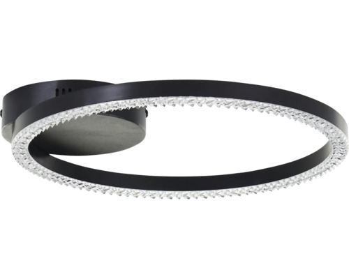 Plafonnier ovale à LED avec garniture en cristal