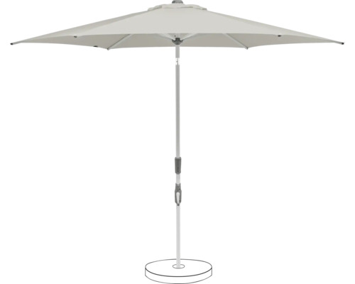 Parasol Suncomfort by Glatz Slide 300 cm light grey Parasol de jardin avec support pour l'extérieur