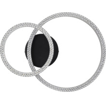 Applique murale moderne avec deux anneaux entrecroisés sertis de cristaux