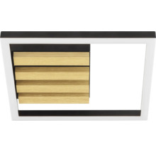 Plafonnier avec lamelles en bois et cadre rectangulaire