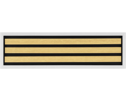 Panneau en bois avec trois bandes horizontales en bois