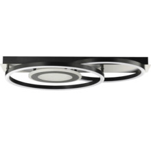 Plafonnier avec deux anneaux et un élément lumineux rond