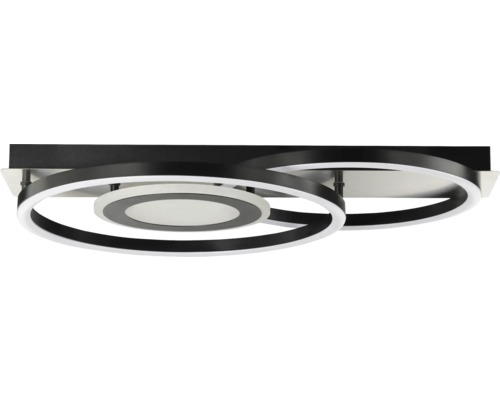 Plafonnier avec deux anneaux et un élément lumineux rond