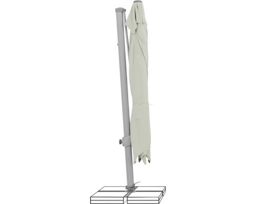 Parasol fermé avec support