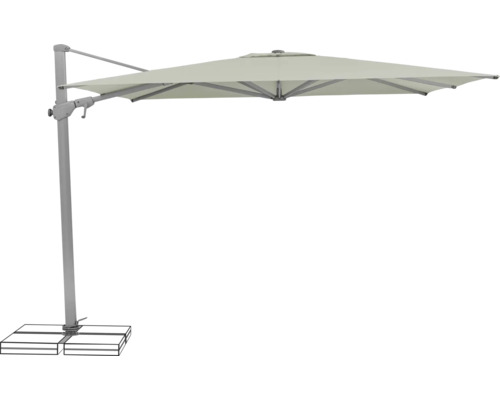 Parasol Suncomfort by Glatz Varioflex 300 cm x 300 cm light grey Parasol déporté avec pied stable pour l'extérieur