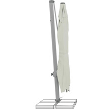 Parasol fermé avec armature et plaques de lestage