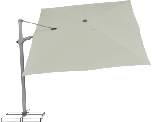 Parasol excentré avec abat-jour rectangulaire sur un pied