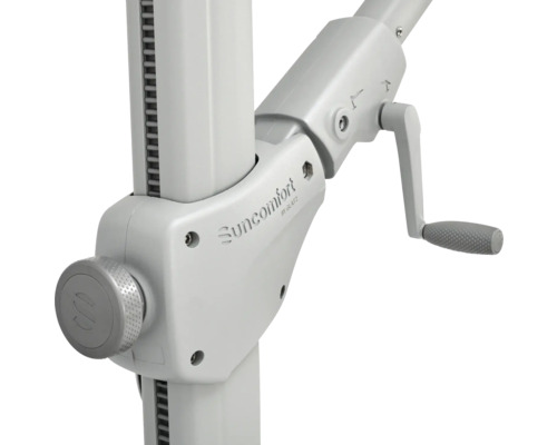 Détails du parasol Glatz Suncomfort avec mécanisme à manivelle