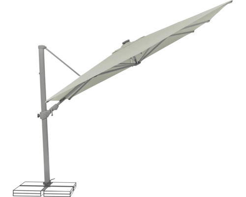 Parasol déporté avec pied pour l'extérieur