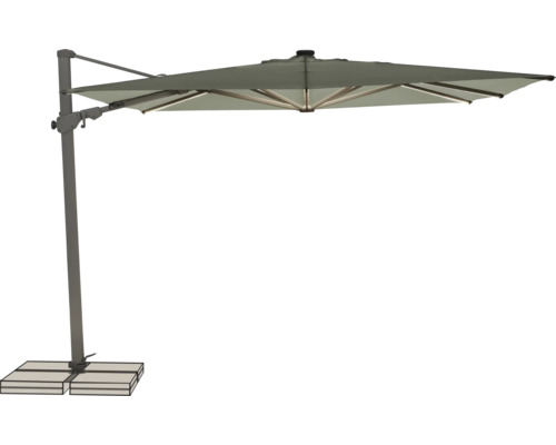 Parasol à bras libre avec abat-jour rectangulaire et pied