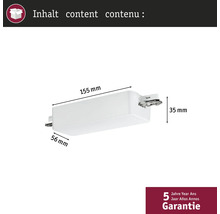 Dimensions d'une ampoule LED : 155 mm de long, 56 mm de large et 35 mm de haut. Garantie de cinq ans.