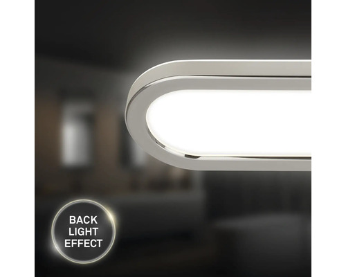 Nahaufnahme einer LED-Deckenleuchte mit Hintergrundbeleuchtung.