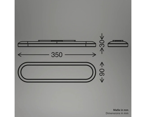 Technische Zeichnung mit Maßangaben in Millimetern