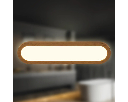 Holzfarbene LED-Wandleuchte