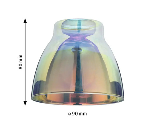 Lampenschirm aus Glas, 80 mm hoch und 90 mm Durchmesser