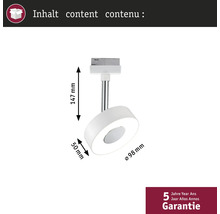 Image d'un plafonnier blanc avec des dimensions de 147 mm de hauteur et 98 mm de diamètre