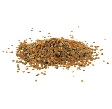 Tas de flocons de nourriture pour poissons