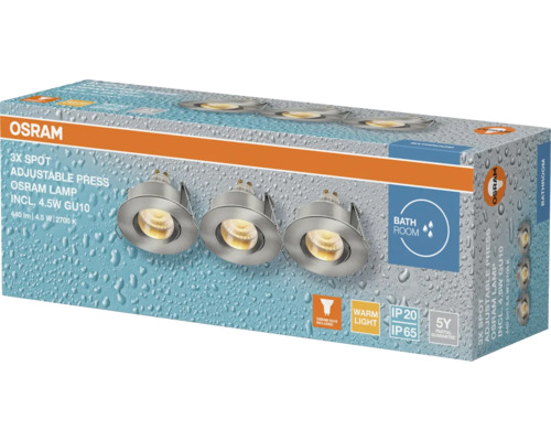 Verpackung von drei Osram LED-Spots für Badezimmer