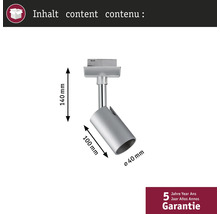 Spot avec des dimensions de 140 mm de hauteur, 100 mm de longueur et 40 mm de diamètre