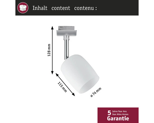 Abmessungen einer einzelnen Innenleuchte