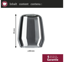 Abat-jour en verre, diamètre 80 mm, hauteur 95 mm