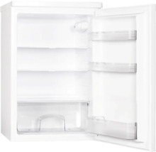 Geöffneter Kühlschrank mit Fächern und Schublade