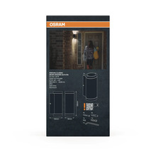 Osram Logo auf einer Verpackung für Endura Classic Beam Updown GU10 DG Aussenleuchte aus Aluminium.