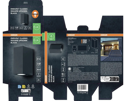 Emballage pour Osram Endura Classic Square Updown Noir
