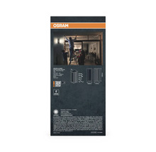 Emballage du produit pour applique murale Osram Endura Classic avec détails techniques et exemple d'application.