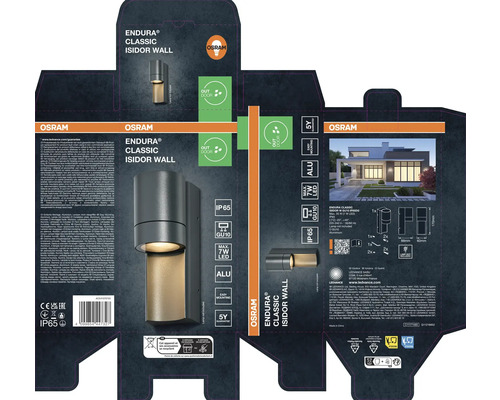 Emballage de l'applique murale Osram Endura Classic Isidor