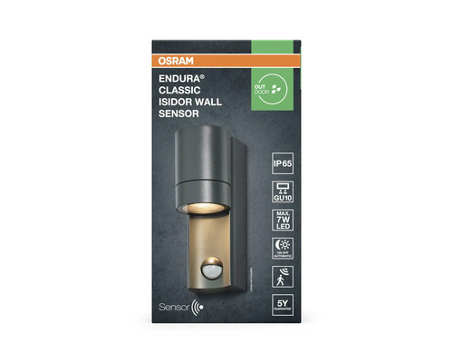Applique murale d'extérieur Osram Endura Classic Isidor avec détecteur, indice de protection IP 65