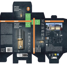 Emballage de la lampe murale avec détecteur Osram Endura Classic Isidor