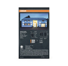 Emballage de la lampe d'extérieur Osram Endura Classic IVE W GU10 IP65 DG, avec détails techniques et exemples d'application